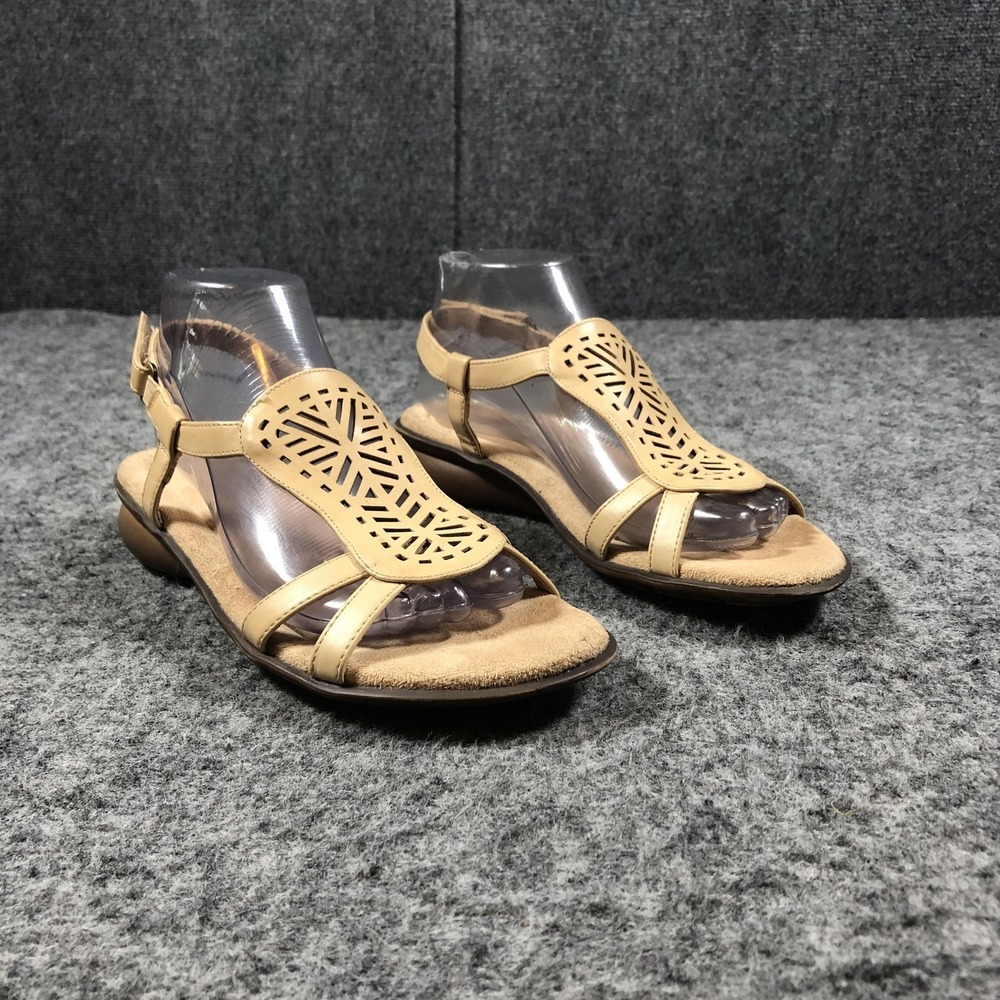 Naturalizer Jarreau Sandals Womens 8W Beige‎ Strappy Wedge Comfort